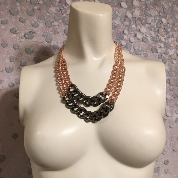 Dystrict LA Jewelry - Dystrict LA rose gold silver layer chain necklace